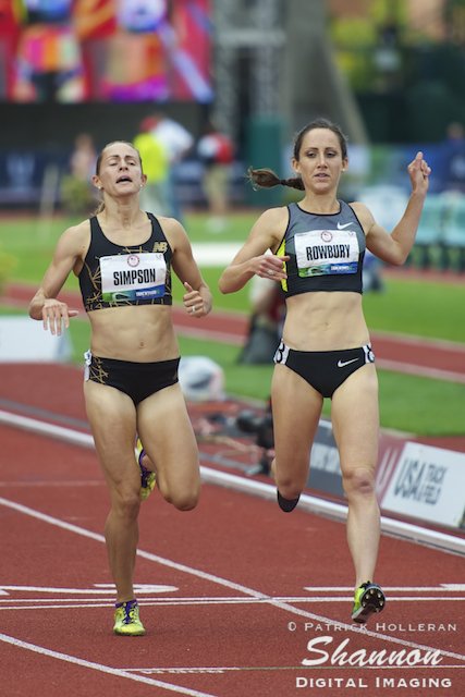 2012 Olympic Trials (Day 10): Shannon Rowbury (2nd) and Jenny Simpson (3rd) in the 1500 Meter
